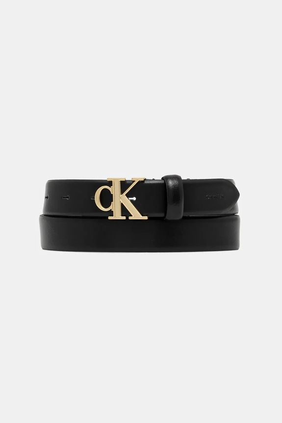 Kožený opasok Calvin Klein Darčekový box čierna LV04F7054G