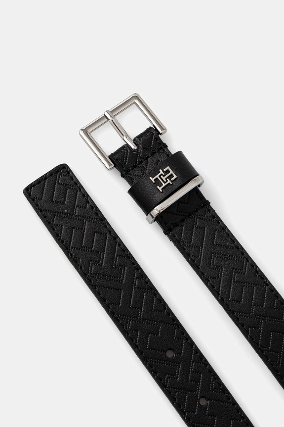 Δερμάτινη ζώνη Tommy Hilfiger AW0AW17753 μαύρο AW25