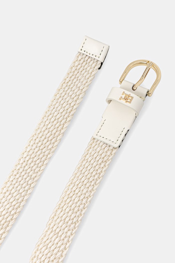 Tommy Hilfiger pasek pleciony damski AW0AW17973 beżowy SS26