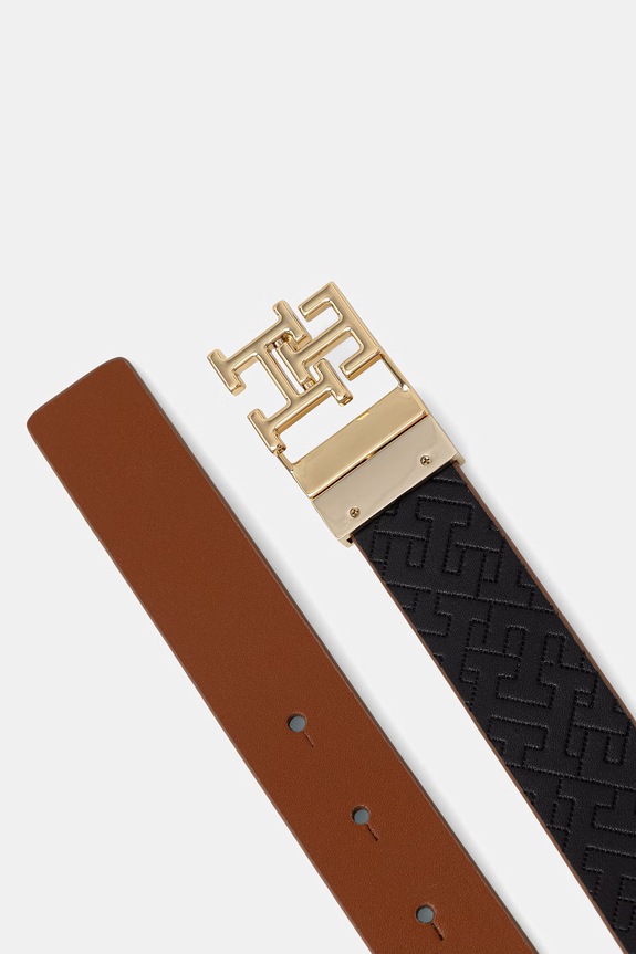 Accessori Tommy Hilfiger cintura reversibile da donna in pelle AW0AW18019 marrone