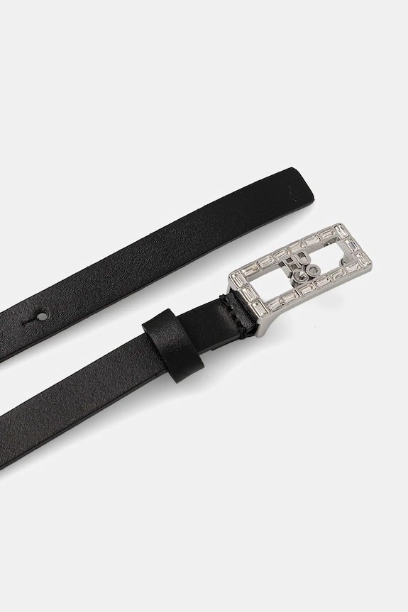 Kožený opasok HUGO Vida-Diamond 50554098 čierna AW25