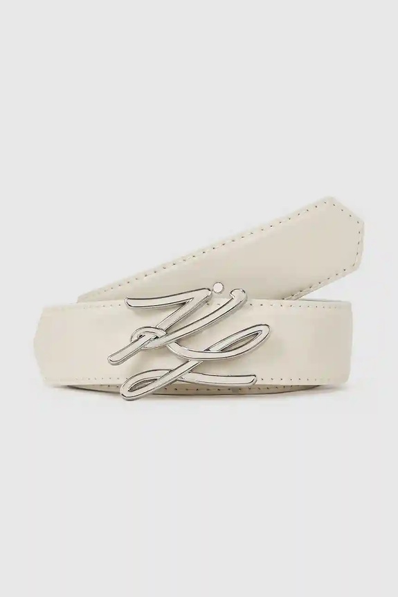 Dvostrani kožni remen Karl Lagerfeld K/AUTOGRAPH bež A4W33022