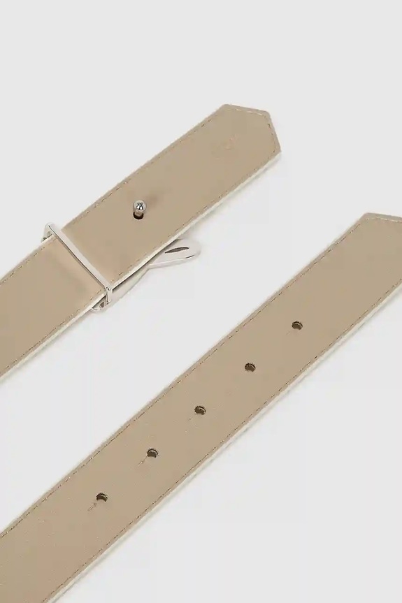 Dvostrani kožni remen Karl Lagerfeld K/AUTOGRAPH bež A4W33022