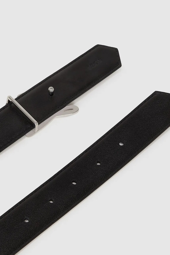 Dvostrani kožni remen Karl Lagerfeld K/AUTOGRAPH crna A4W33022