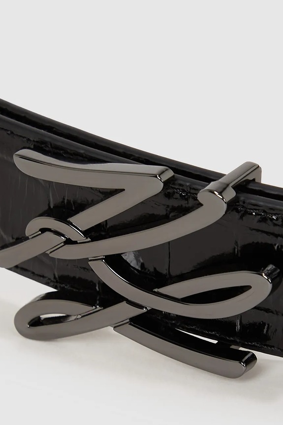 Dodaci Dvostrani kožni remen Karl Lagerfeld K/AUTOGRAPH A4W33023 crna