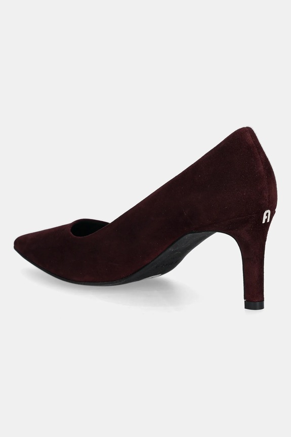Cipők Furla velúr magassarkú cipő Essential Decollete YJ69FSN.C10000.26700 burgundia