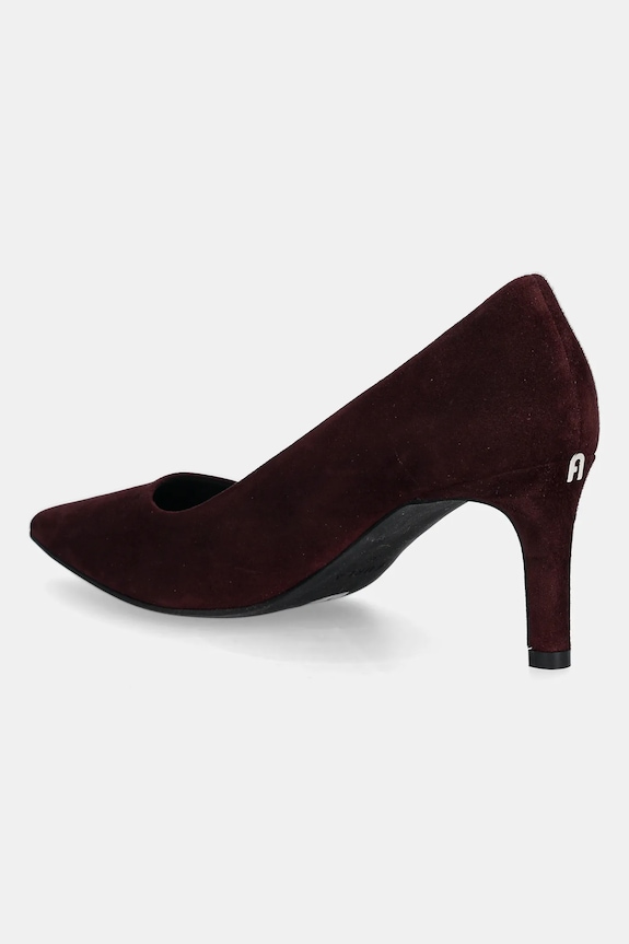 Cipők Furla velúr magassarkú cipő Essential Decollete YJ69FSN.C10000.26700 burgundia