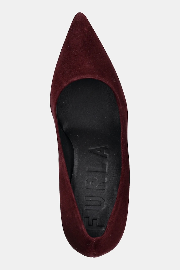 Furla velúr magassarkú cipő Essential Decollete burgundia YJ69FSN.C10000.26700