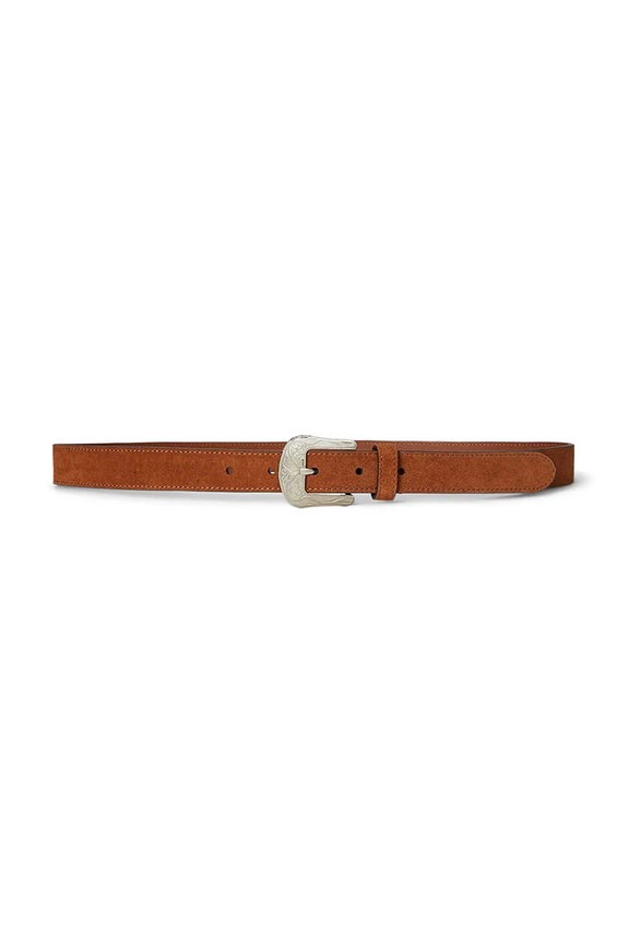 Δερμάτινη ζώνη Lauren Ralph Lauren καφέ 412980914