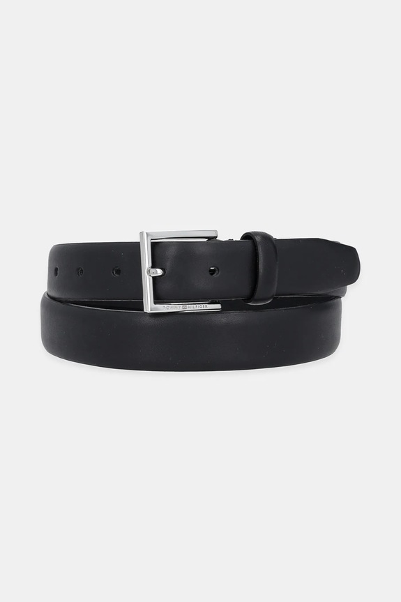 Kožený opasok Tommy Hilfiger Planet friendly čierna AM0AM13568