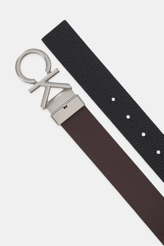 Oboustranný kožený pásek Calvin Klein LV04D7034G hnědá AW25