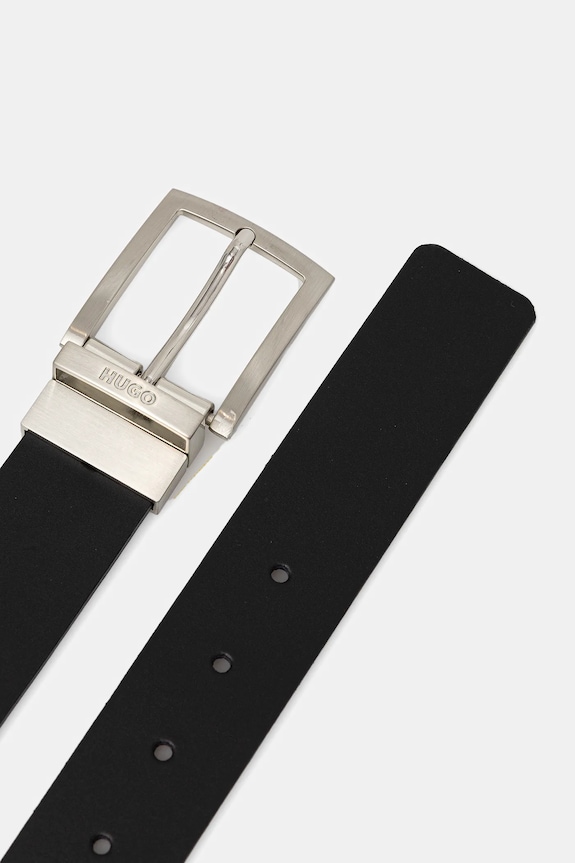 Obojstranný kožený opasok HUGO Marc_Sr35 50497462 čierna AW25