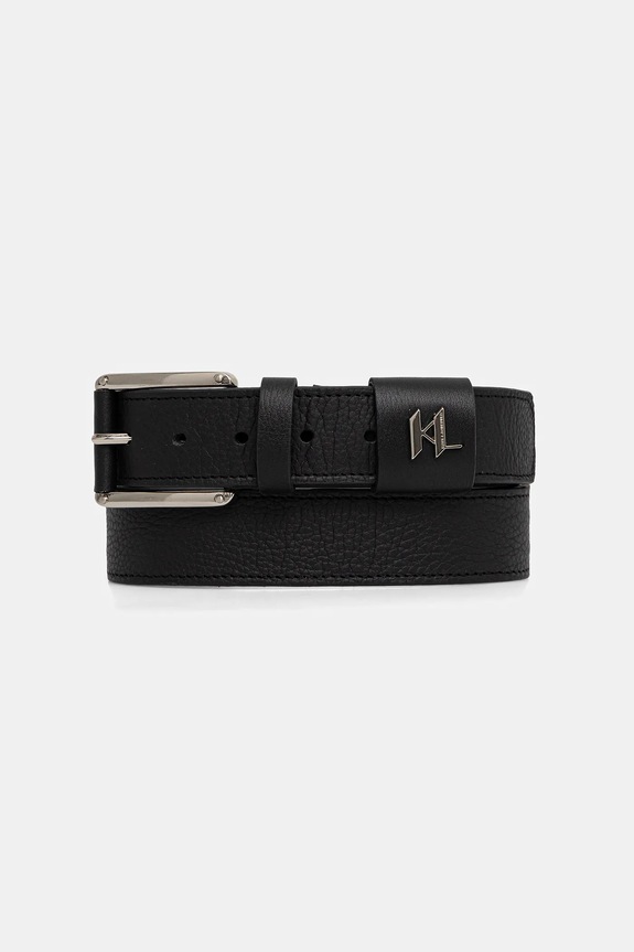 Δερμάτινη ζώνη Karl Lagerfeld μαύρο 554451.815300