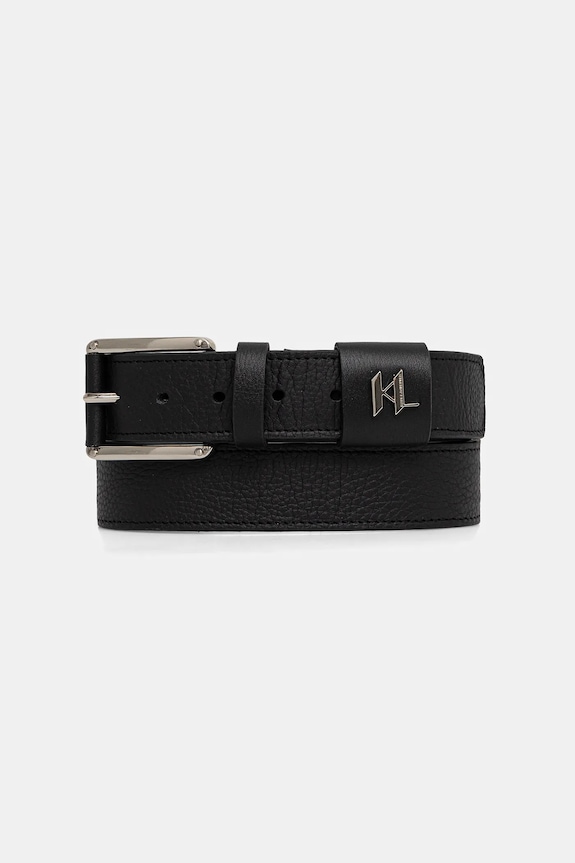 Δερμάτινη ζώνη Karl Lagerfeld μαύρο 554451.815300