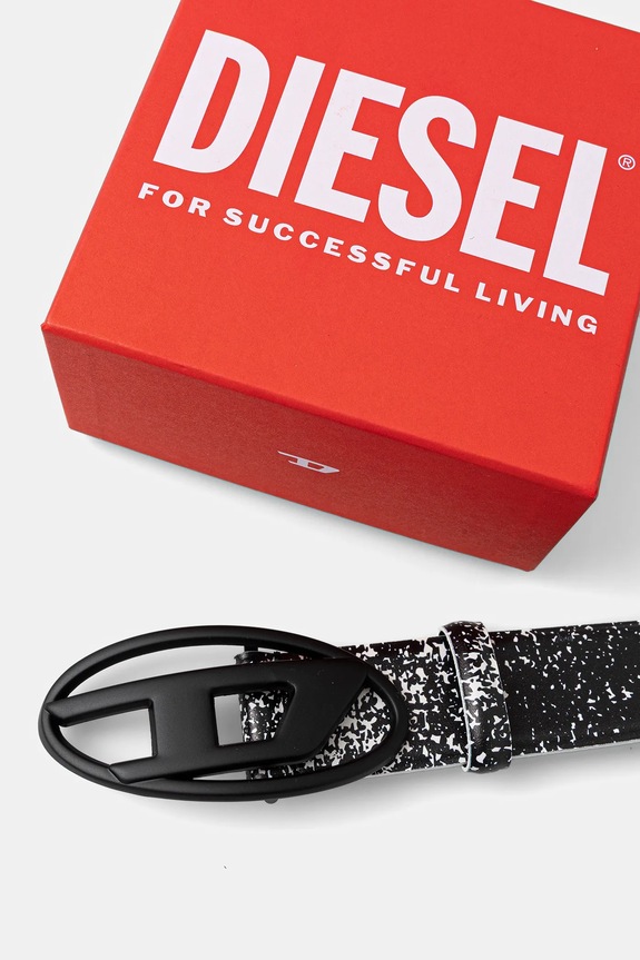 Αξεσουάρ Δερμάτινη ζώνη Diesel OVAL D LOGO B-1DR X10133.P8236 μαύρο