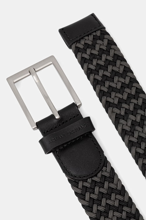 Armani Exchange curea împletită pentru bărbați negru 951369.3R863.