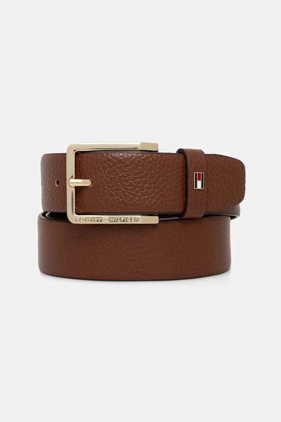 Tommy Hilfiger curea de piele maro AM0AM13756