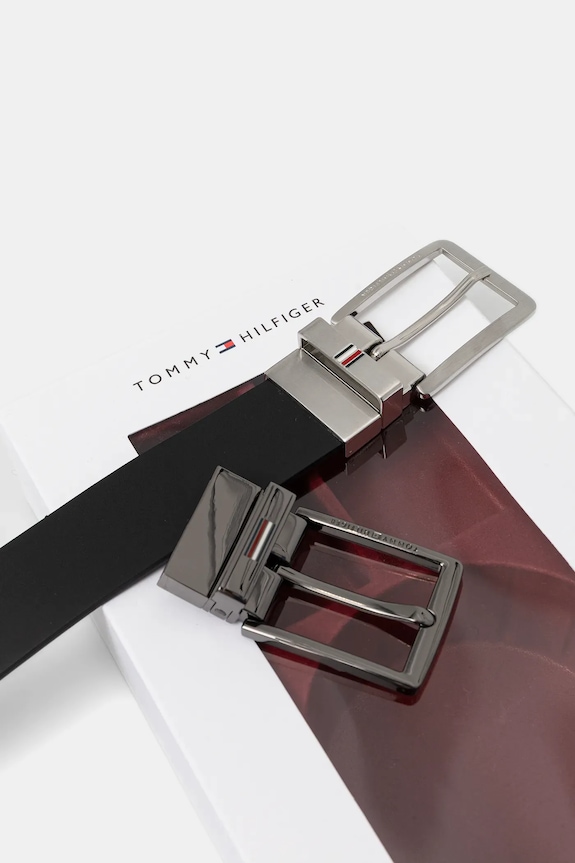 Akcesoria Tommy Hilfiger pasek skórzany dwustronny AM0AM13831 czarny