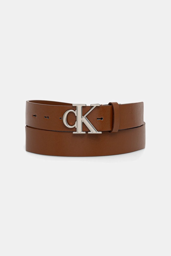 Kožený opasok Calvin Klein hnedá LV04D7016G
