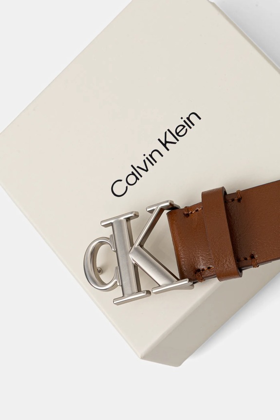 Doplnky Kožený opasok Calvin Klein LV04D7016G hnedá