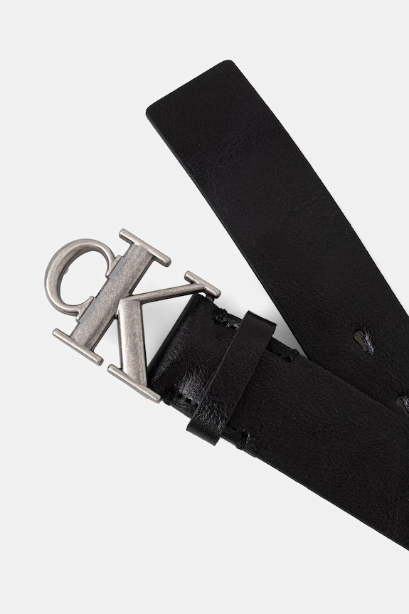 Kožený opasok Calvin Klein LV04D7016G čierna NC25