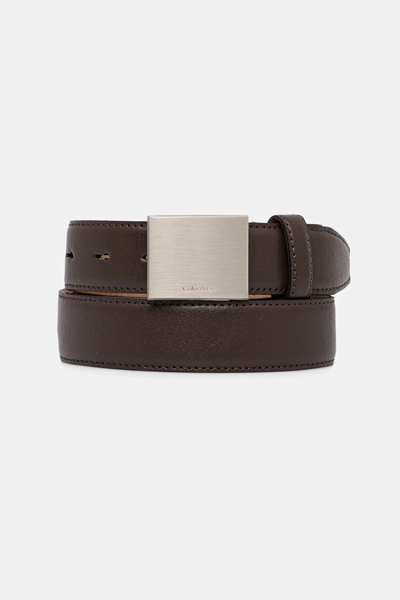 Remen Calvin Klein imitacija zrnate kože smeđa LV04D7030G