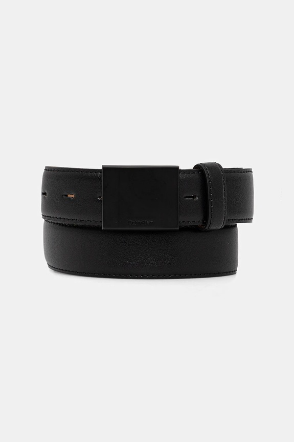 Remen Calvin Klein imitacija zrnate kože crna LV04D7030G