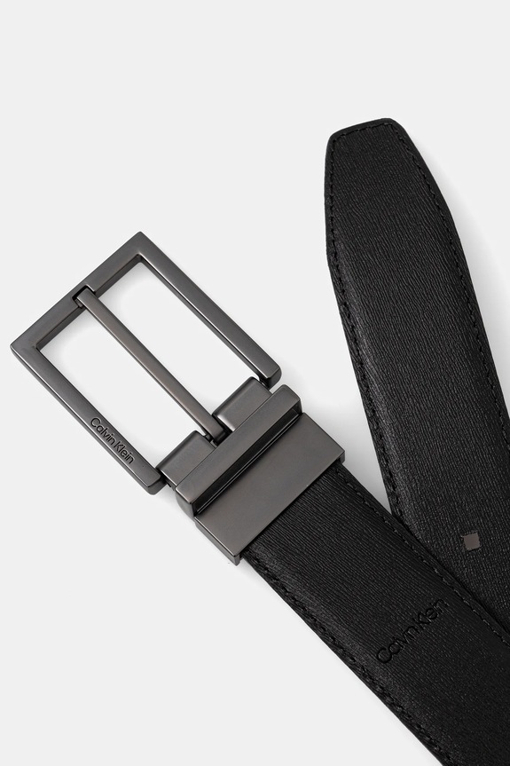 Dvostrani kožni remen Calvin Klein LV04D7045G crna AW25