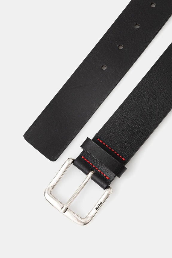 Kožený opasok HUGO Geffrey_Sz40 50553774 čierna AW25