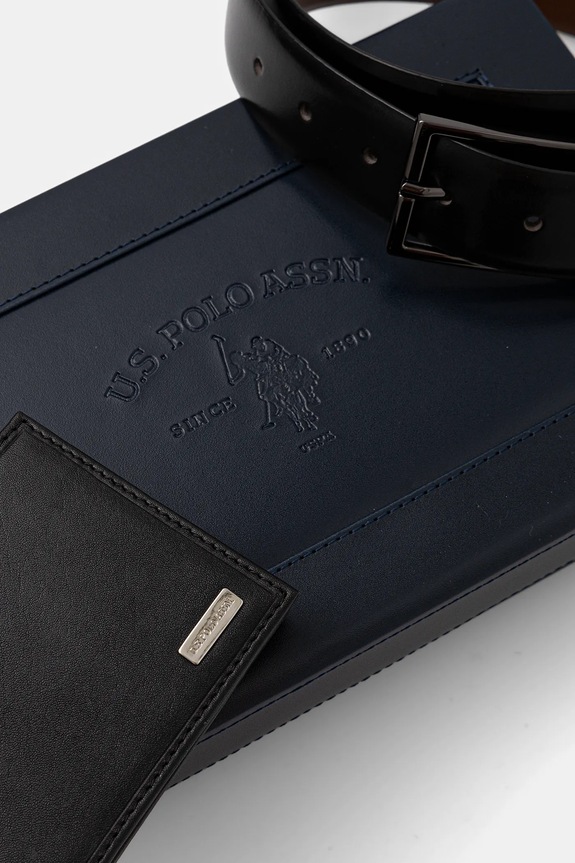 Novčanik i kožni remen U.S. Polo Assn. Lawrence WIU6L2681MHA