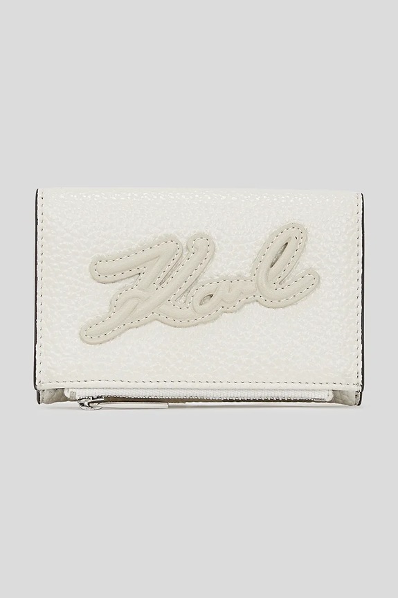 Karl Lagerfeld portafoglio finta pelle fiore bianco A3W32093