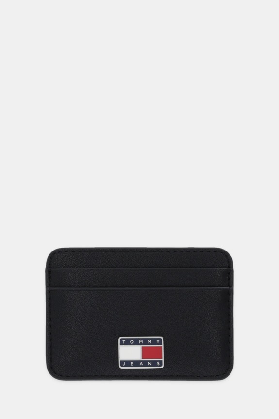 Puzdro na karty Tommy Jeans nášivka čierna AW0AW18030