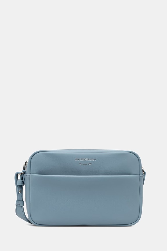 Emporio Armani geantă crossbody pentru femei din piele albastru EW003032.AF19229