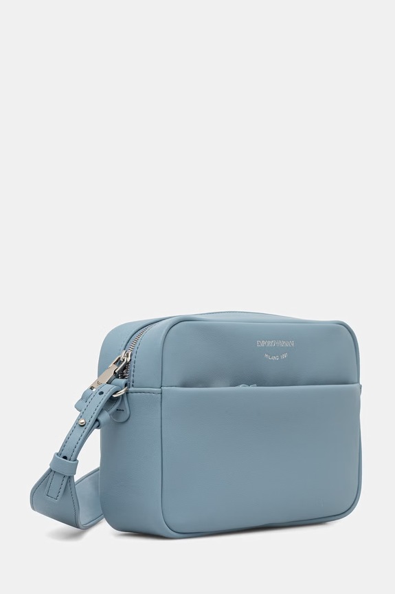 Emporio Armani geantă crossbody pentru femei din piele EW003032.AF19229 albastru SS26