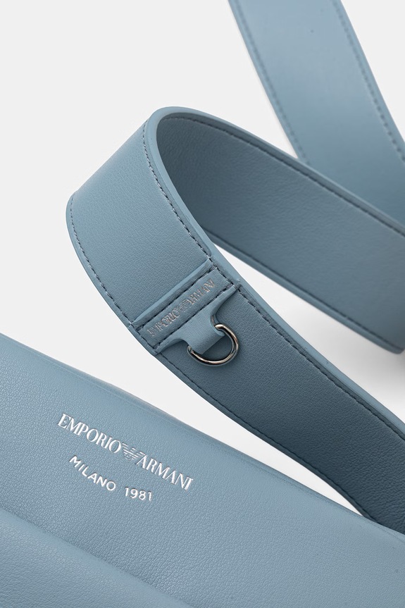 Emporio Armani geantă crossbody pentru femei din piele albastru EW003032.AF19229
