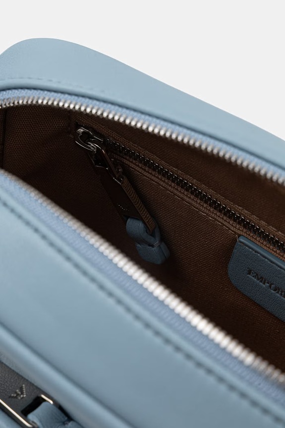 Emporio Armani geantă crossbody pentru femei din piele EW003032.AF19229 albastru