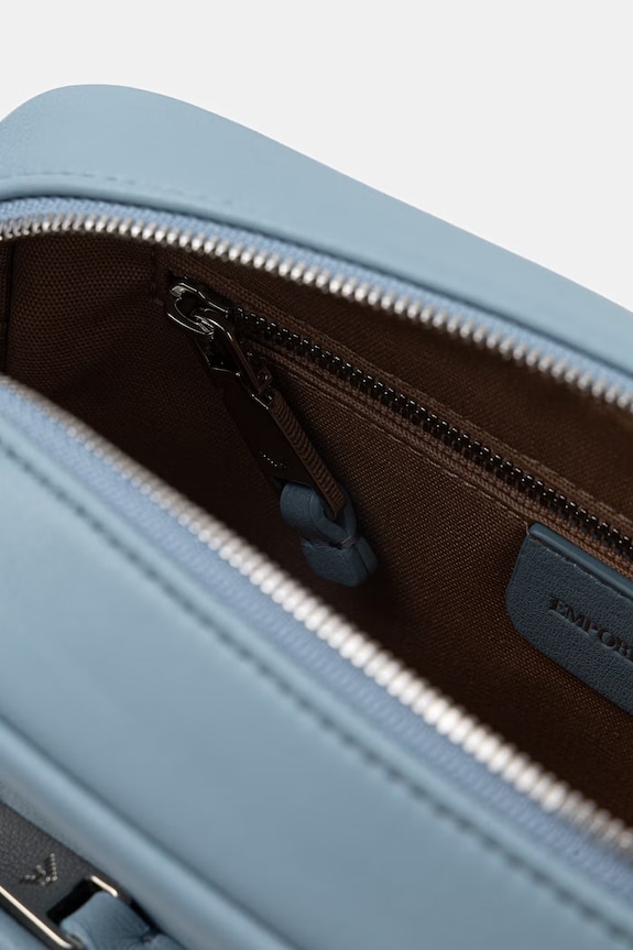 Emporio Armani geantă crossbody pentru femei din piele EW003032.AF19229 albastru