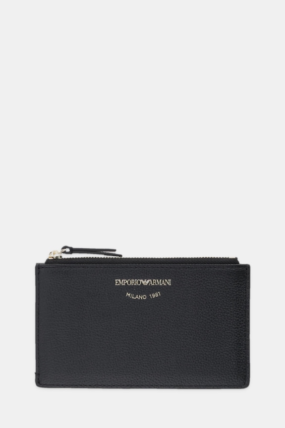 Emporio Armani portafoglio in pelle semplice nero EW003035.AF19568