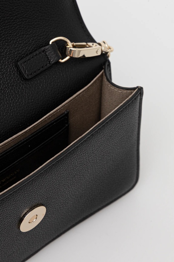 Kožená listová kabelka Emporio Armani EW003036.AF19568 čierna