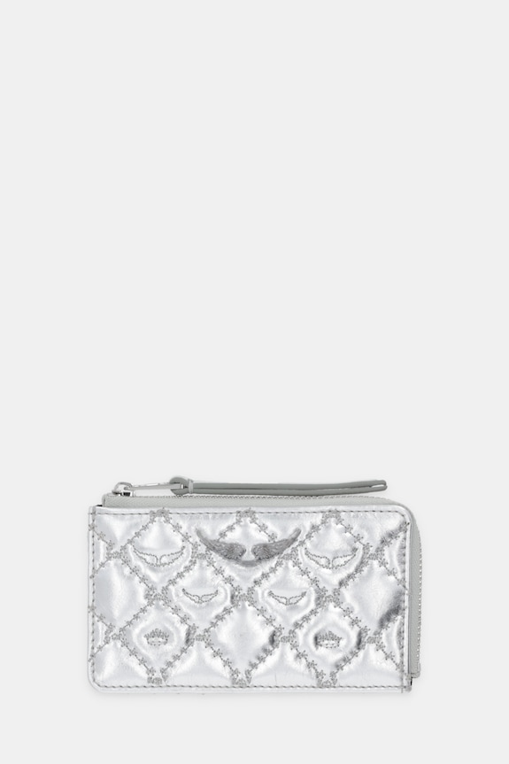 Kožená peňaženka ZADIG&VOLTAIRE usňová koža strieborná LWSG03722