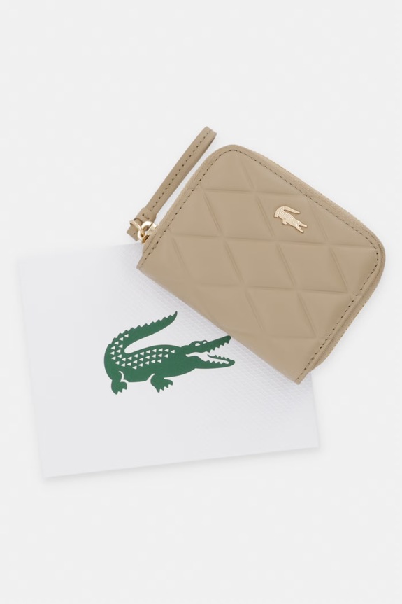 Lacoste portfel damski skórzany NF5120EE beżowy
