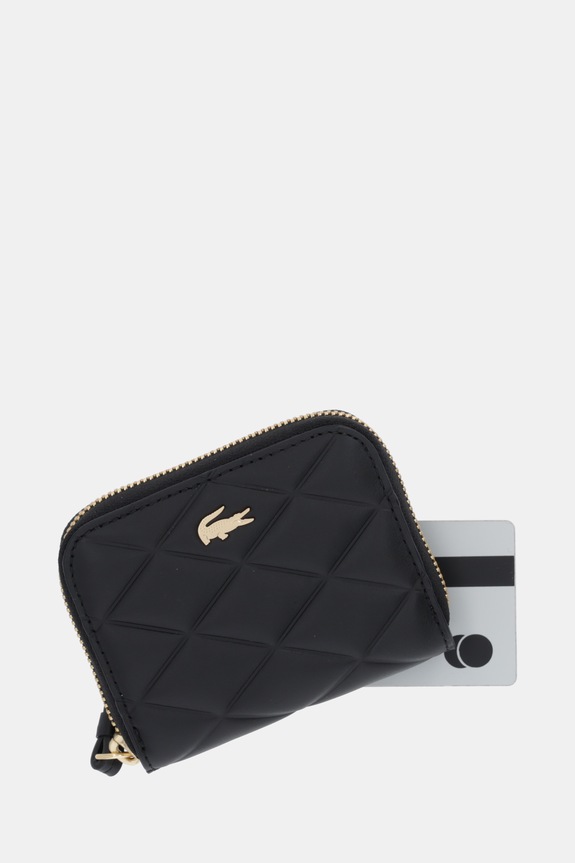 Кожаный кошелек Lacoste чёрный NF5120EE