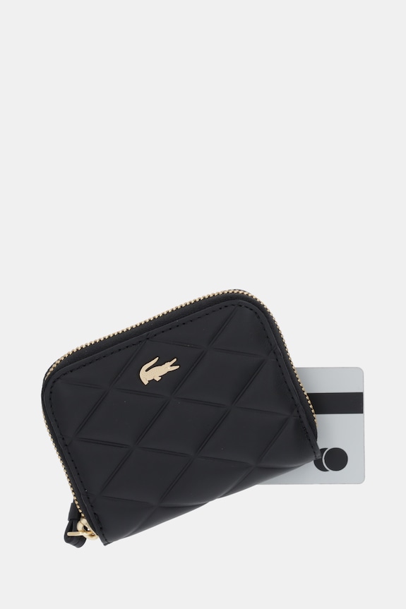Кожаный кошелек Lacoste чёрный NF5120EE