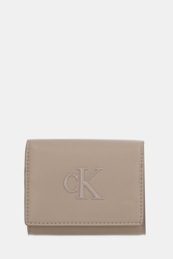 Calvin Klein portfel imitacja skóry licowej beżowy LV04F1047G
