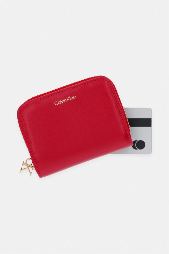 Calvin Klein πορτοφόλι γυναικείο δερμάτινο μπορντό LV04F1075G