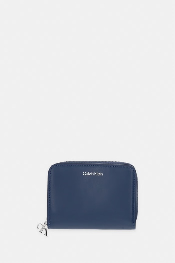 Calvin Klein portfel damski skórzany niebieski LV04F1075G