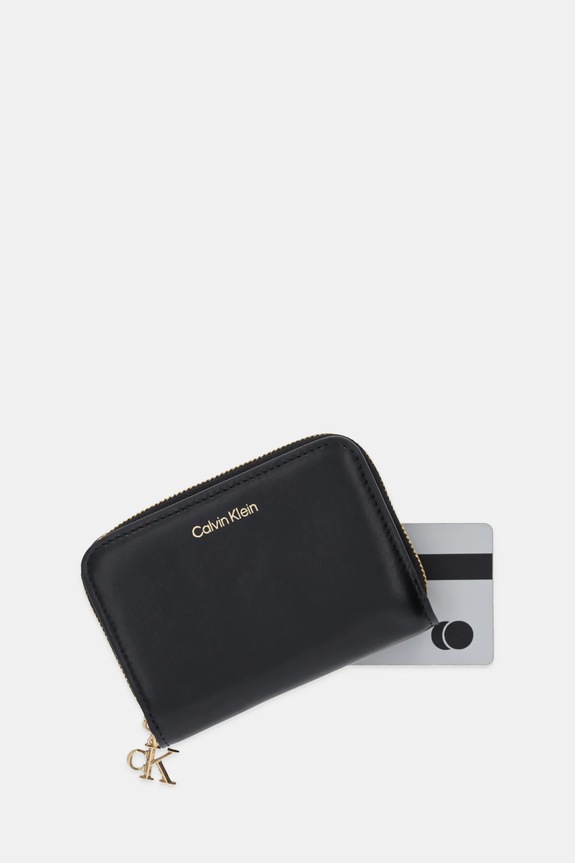 Akcesoria Calvin Klein portfel damski skórzany LV04F1075G czarny