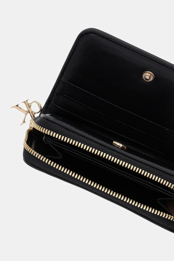 Calvin Klein portfel damski skórzany czarny LV04F1075G