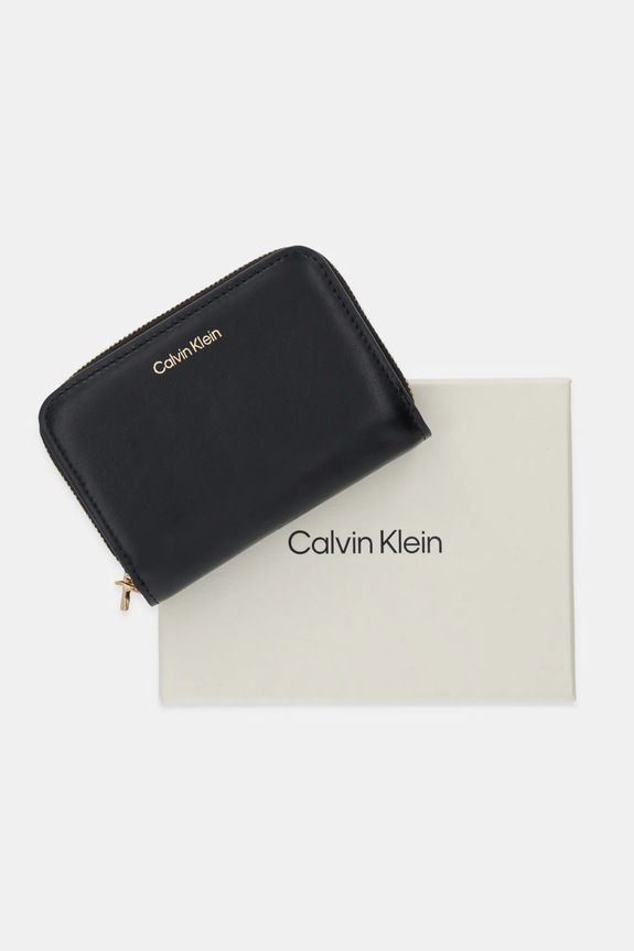 Calvin Klein portfel damski skórzany LV04F1075G czarny