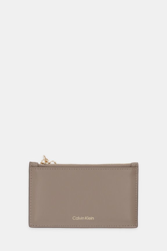 Calvin Klein portfel skórzany skóra licowa beżowy LV04F1076G